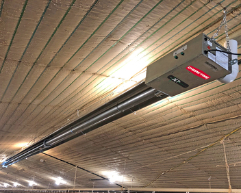 Los calentadores Heatstar AG JET25™ de Chore-Time incorporan un exclusivo sistema de tubos de doble diámetro para un calor más uniforme.