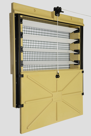 Chore-Time’s Omniflux Air Inlet offers customized air flow by permitting independent adjustment of opening size and louver angles.