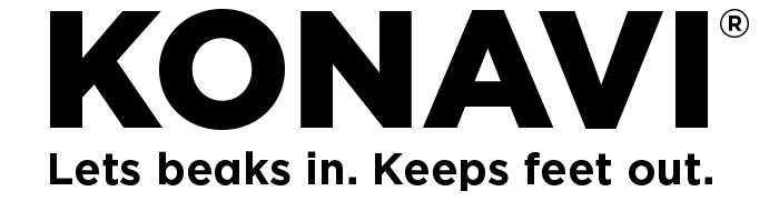 KONAVI® Lets beaks in. Keeps feet out.